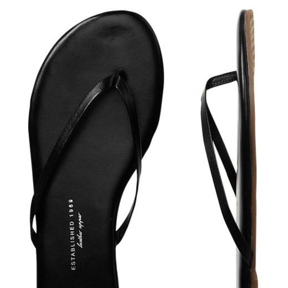 thin strap leather flip flops